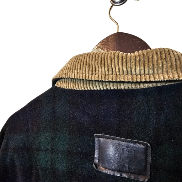 Vintage Fleece Shirt Jacket with Contrasting Corduroy Collar - Classic Workwear - Picture 5 of 5